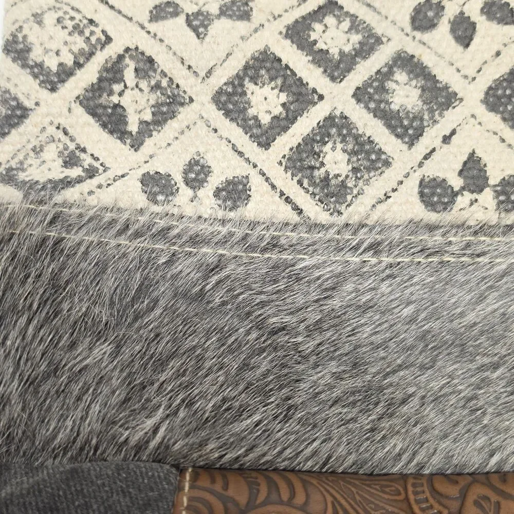MYRA Bag Tapestry Cotton Calf Hair Tooled Leather Distressed Crossbody Western